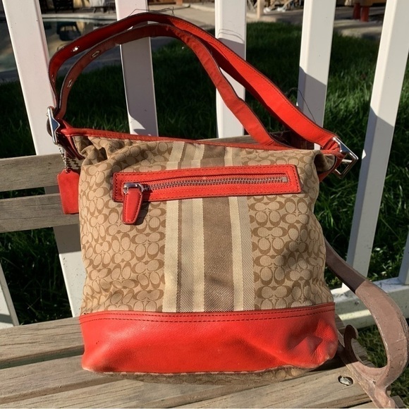 Coach legacy stripe signature bag - Picture 2 of 9